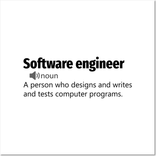 Funny Software engineer Definition Posters and Art